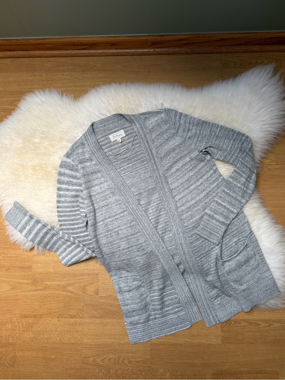 Lou & Grey Light Gray Open-Front Women’s Cardigan Sweater